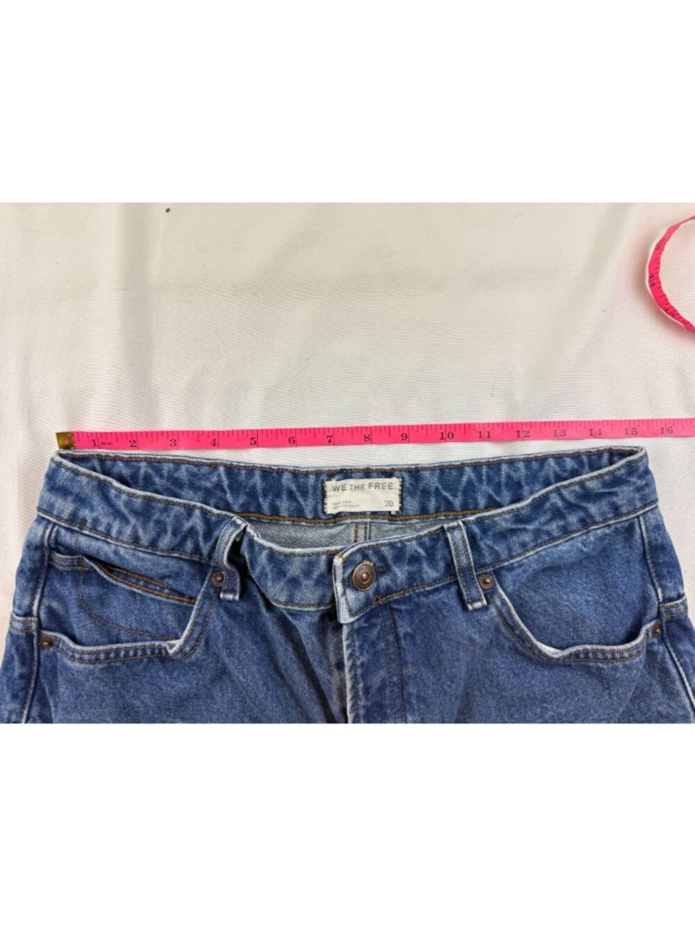 WE THE FREE Wide Leg Crop Jeans Sz 29 Baggy Button Fly Boho - Picture 7 of 10